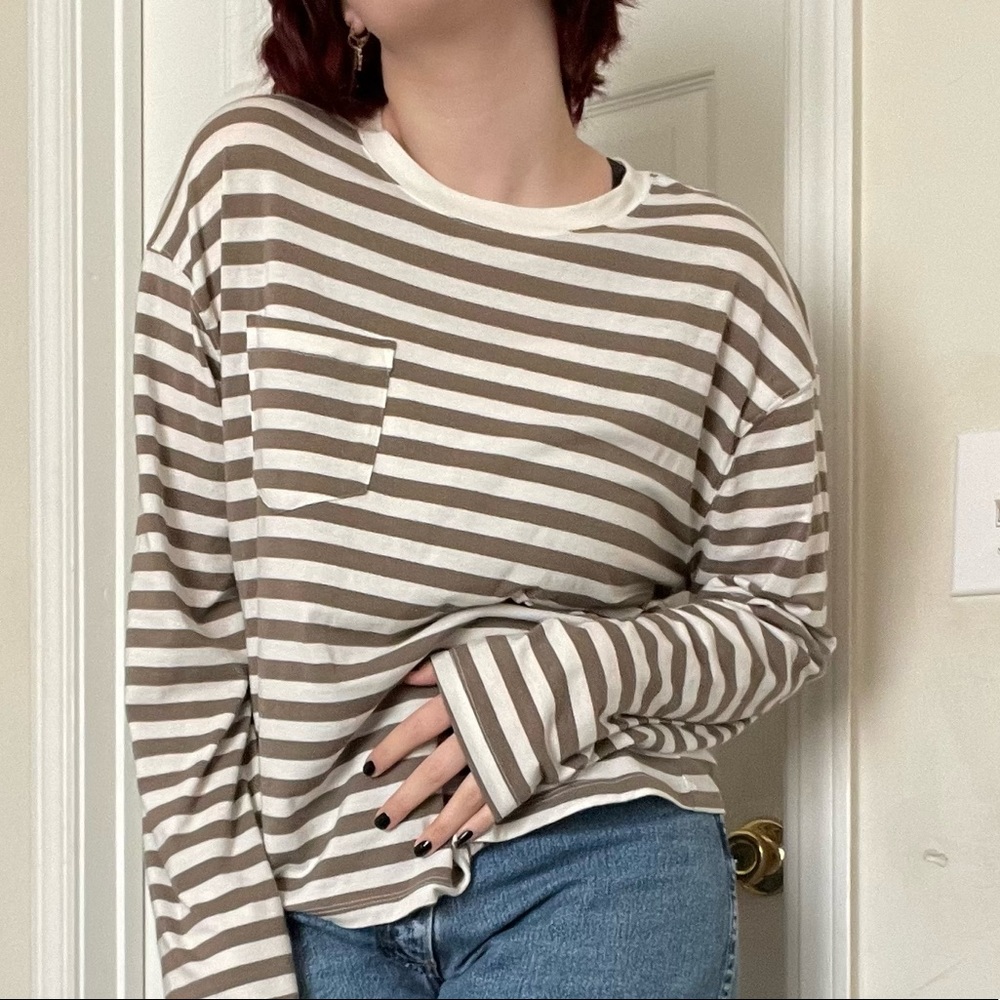 long-sleeved striped tee (oversized)